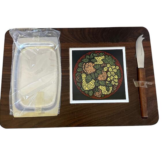 Charcuterie Cheese Board Knife Set Midcentury Modern Vintage 60s NEW in Box - Picture 2 of 6